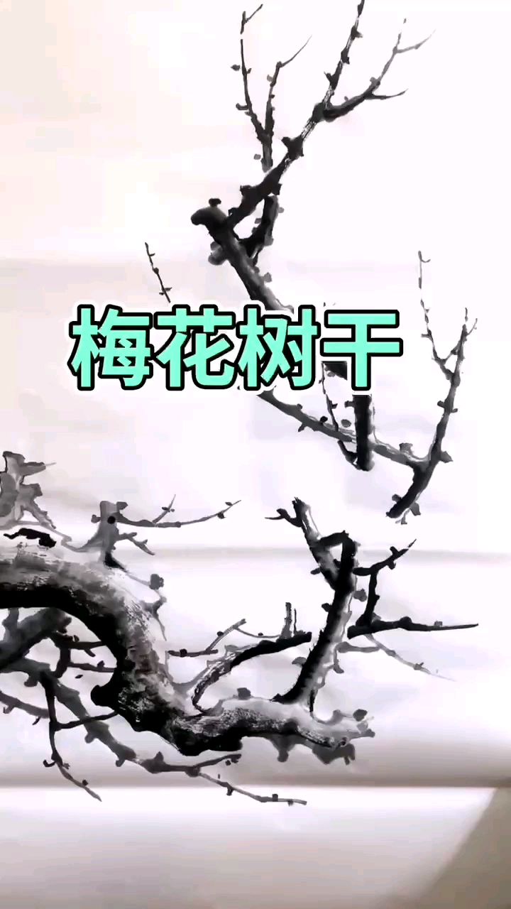 国画梅花老树干的画法,这很简单,你学会了吗?你还在为了学习中国画而烦恼吗?