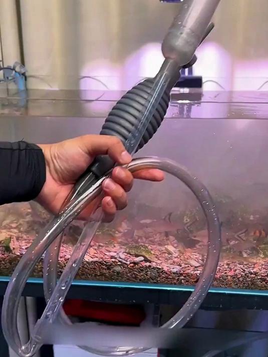 鱼缸清洁神器！手动虹吸吸便器，抽鱼便洗沙吸污，软管工具超好用