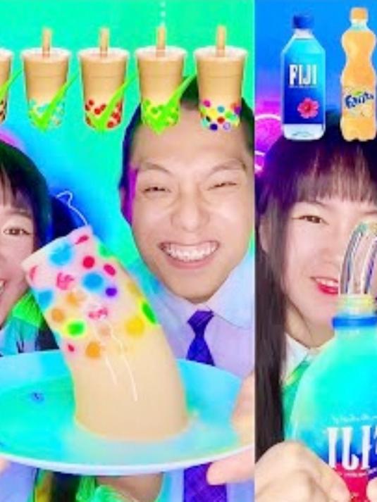 爆笑二人组挑战彩虹奶茶,你想加入吗?