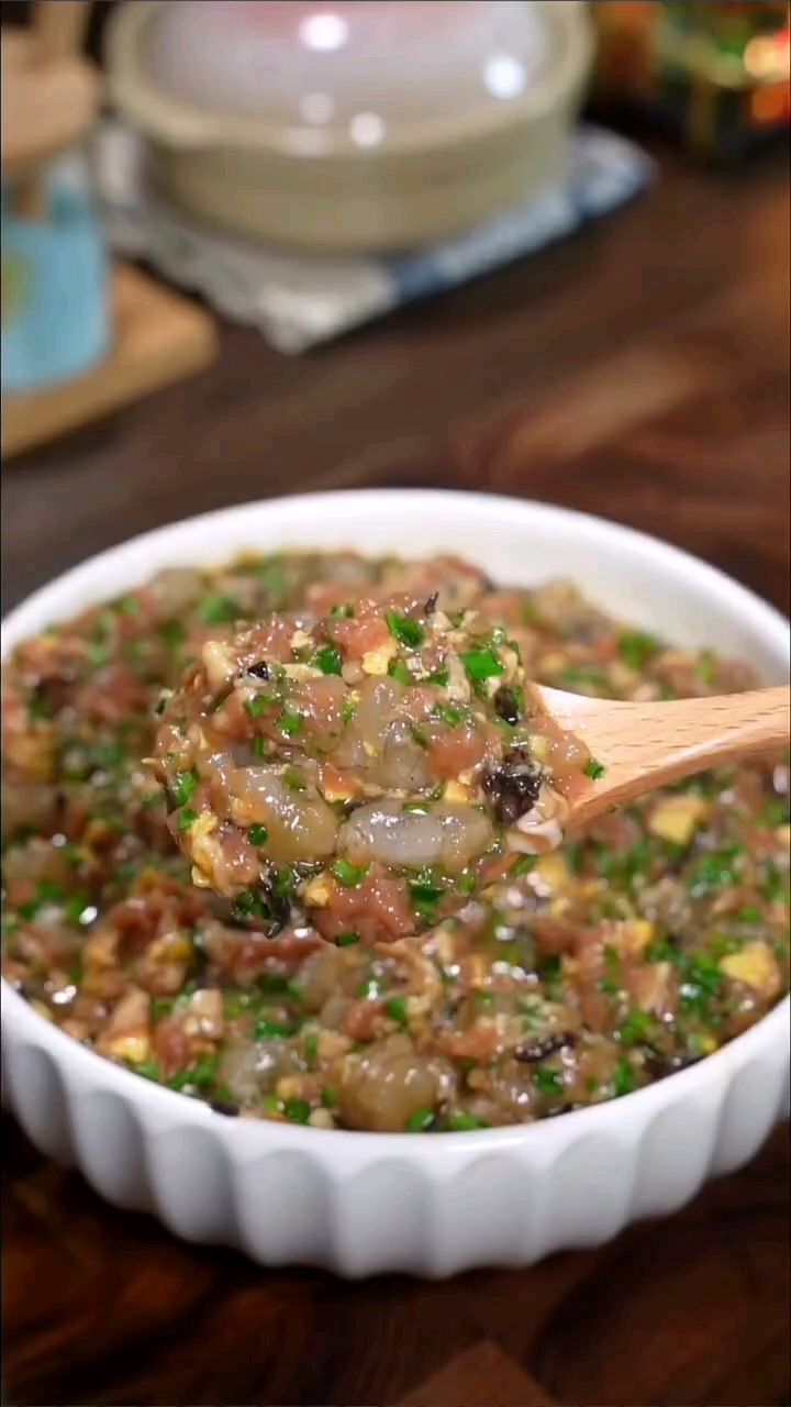 三鲜肉馅的饺子馅这样做,鲜美好吃,简单美味