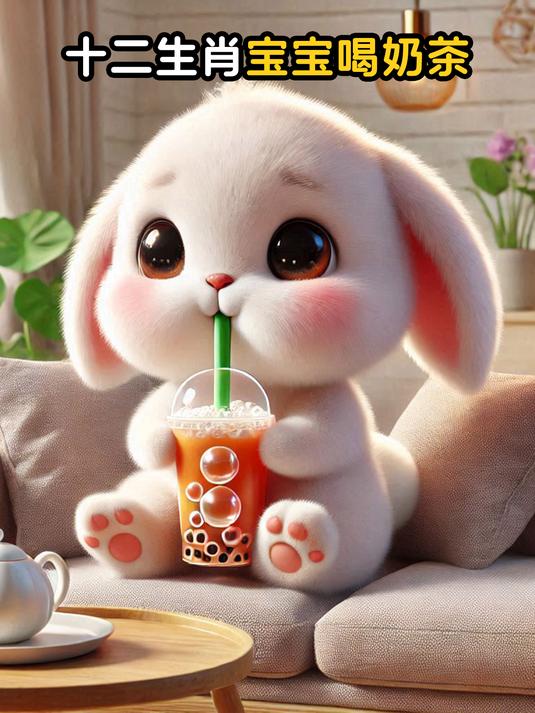 十二生肖宝宝喝奶茶,萌翻了