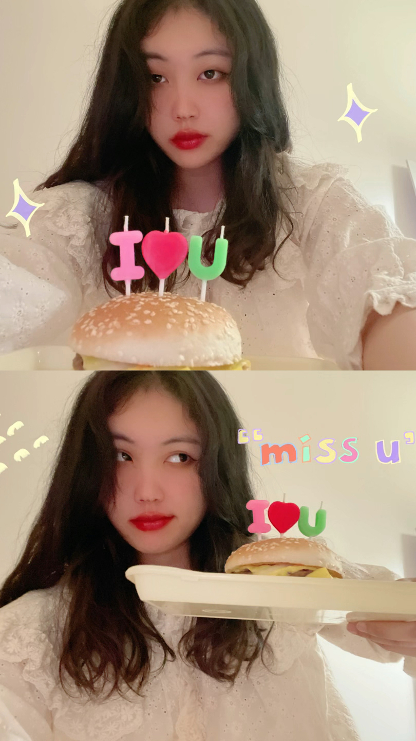 福一' s vlog |用汉堡代替蛋糕 虽然不能见面但也是要赶在零点祝我的宝贝生日快乐