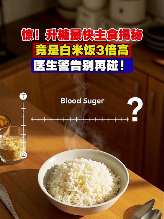 惊!升糖最快主食揭秘,竟是白米饭3倍高,医生警告:别再碰!