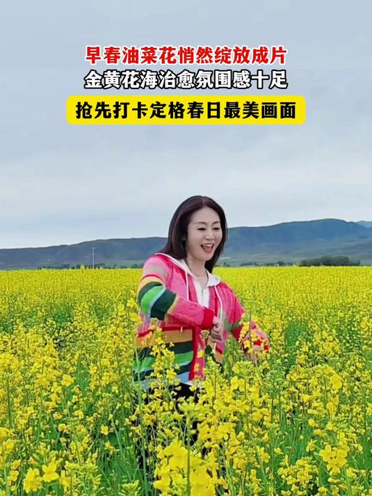 美到心化!早春油菜花悄然绽放,金黄花海抢先惊艳朋友圈#油菜花#