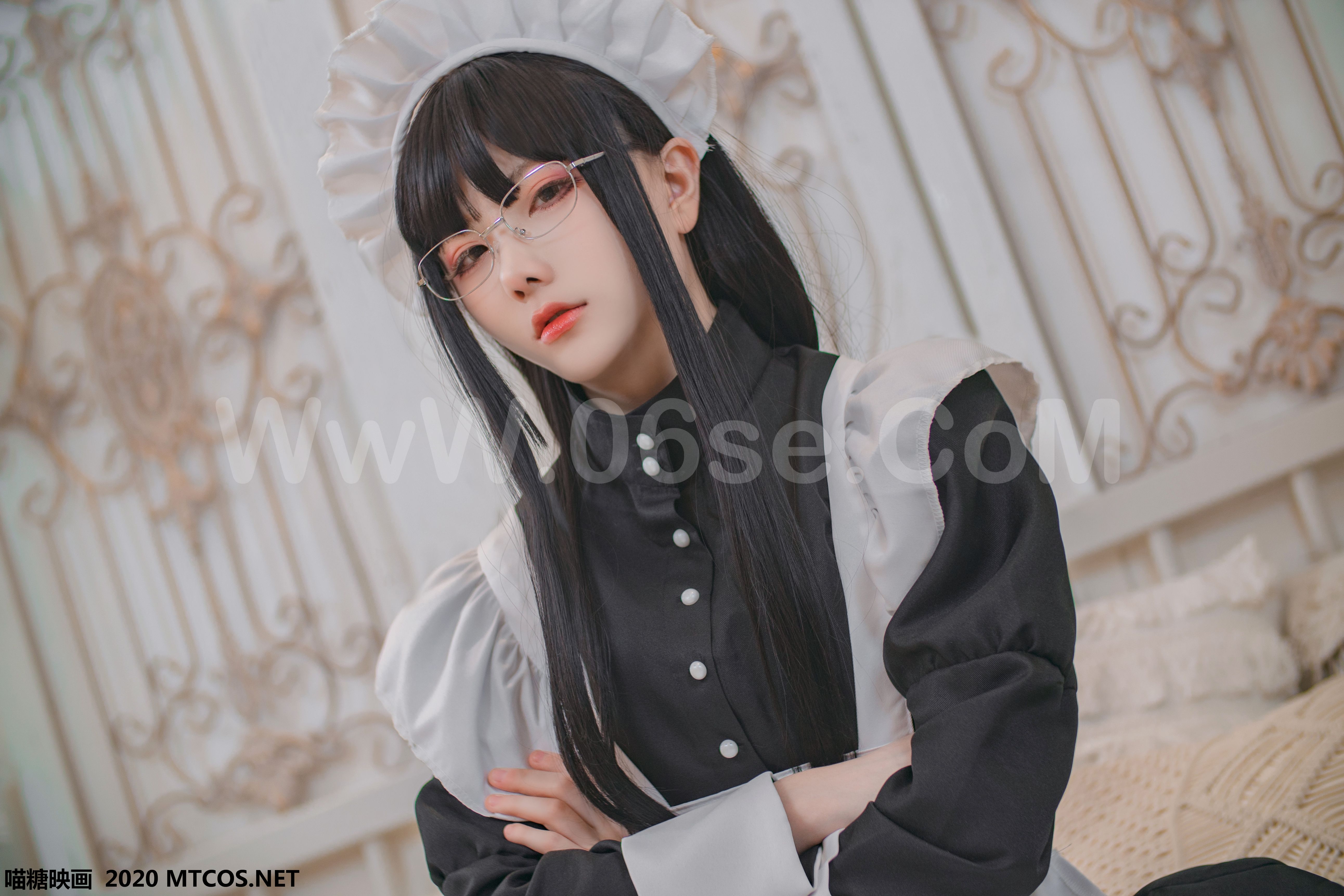 图片[23]-[MTCos] 喵糖映画 Vol.120 女仆眼镜娘-六色网