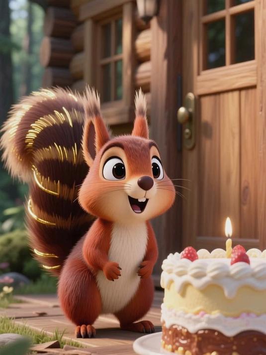 少儿动漫，小兔子做蛋糕，庆祝朋友的生日