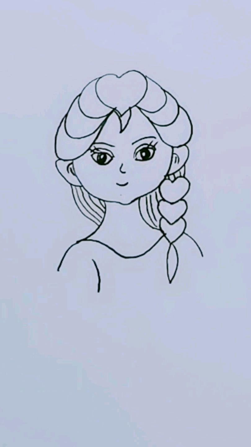 儿童简笔画,小女孩简笔画