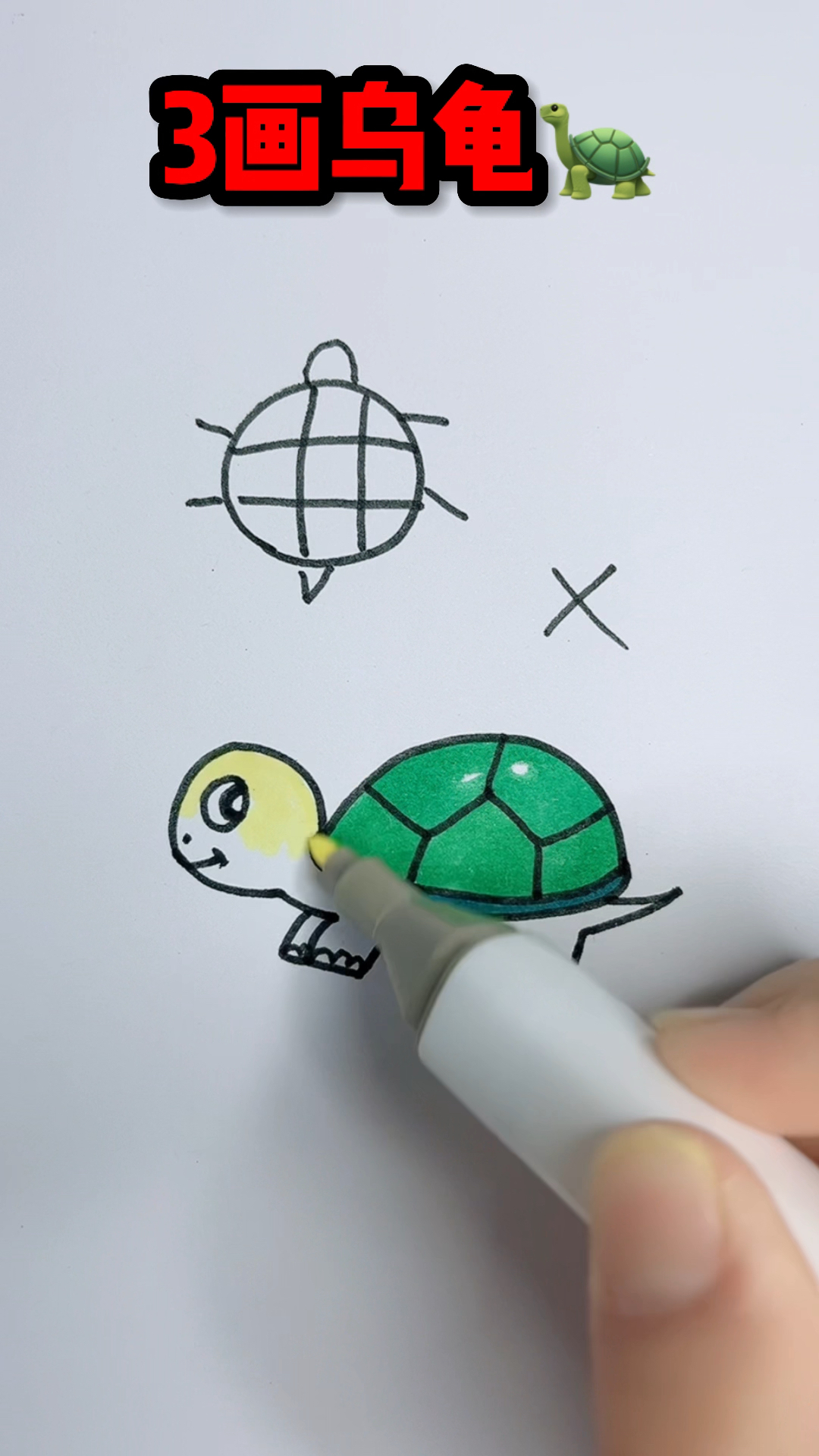 简笔画,3画小乌龟