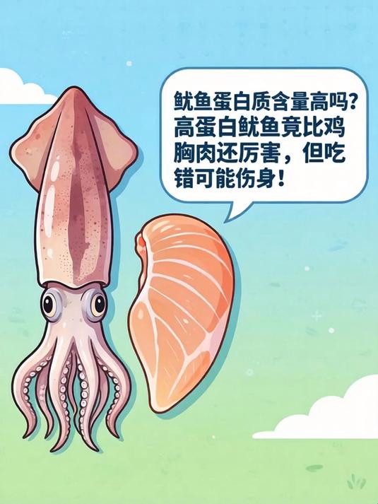 鱿鱼蛋白质含量高吗?高蛋白鱿鱼竟比鸡胸肉还厉害,但吃错可能伤身!