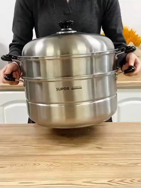 苏泊尔蒸锅家用304不锈钢蒸笼蒸鱼馒头加厚电磁炉煤气