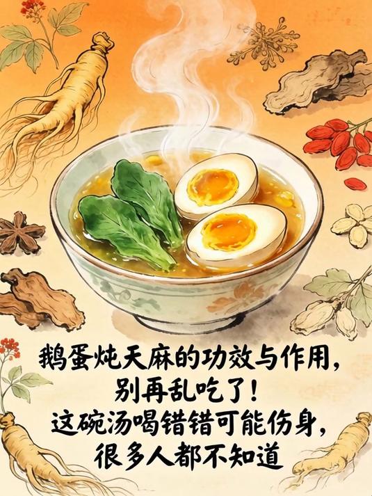 鹅蛋炖天麻的功效与作用，别再乱吃了！这碗汤喝错可能伤身，很多人都不知道(1)