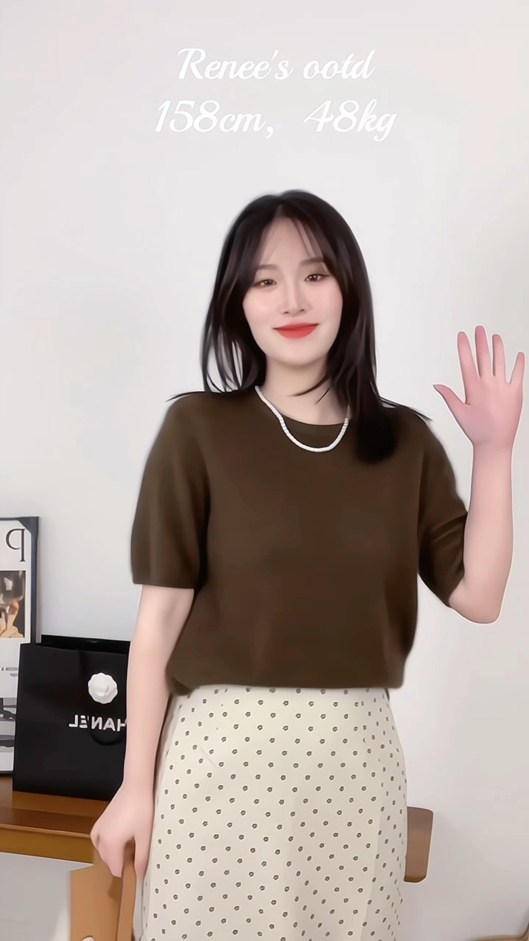 夏天韩系清爽ins穿搭小个子女生日常通勤穿搭针织衫半裙穿搭～