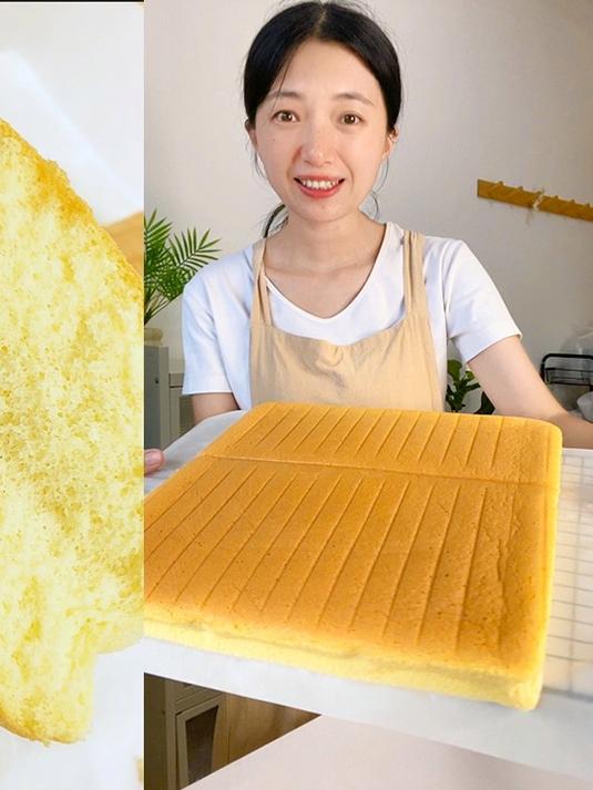 绵密湿润的棉花蛋糕，比蛋糕卷容易，几乎没有失败的可能