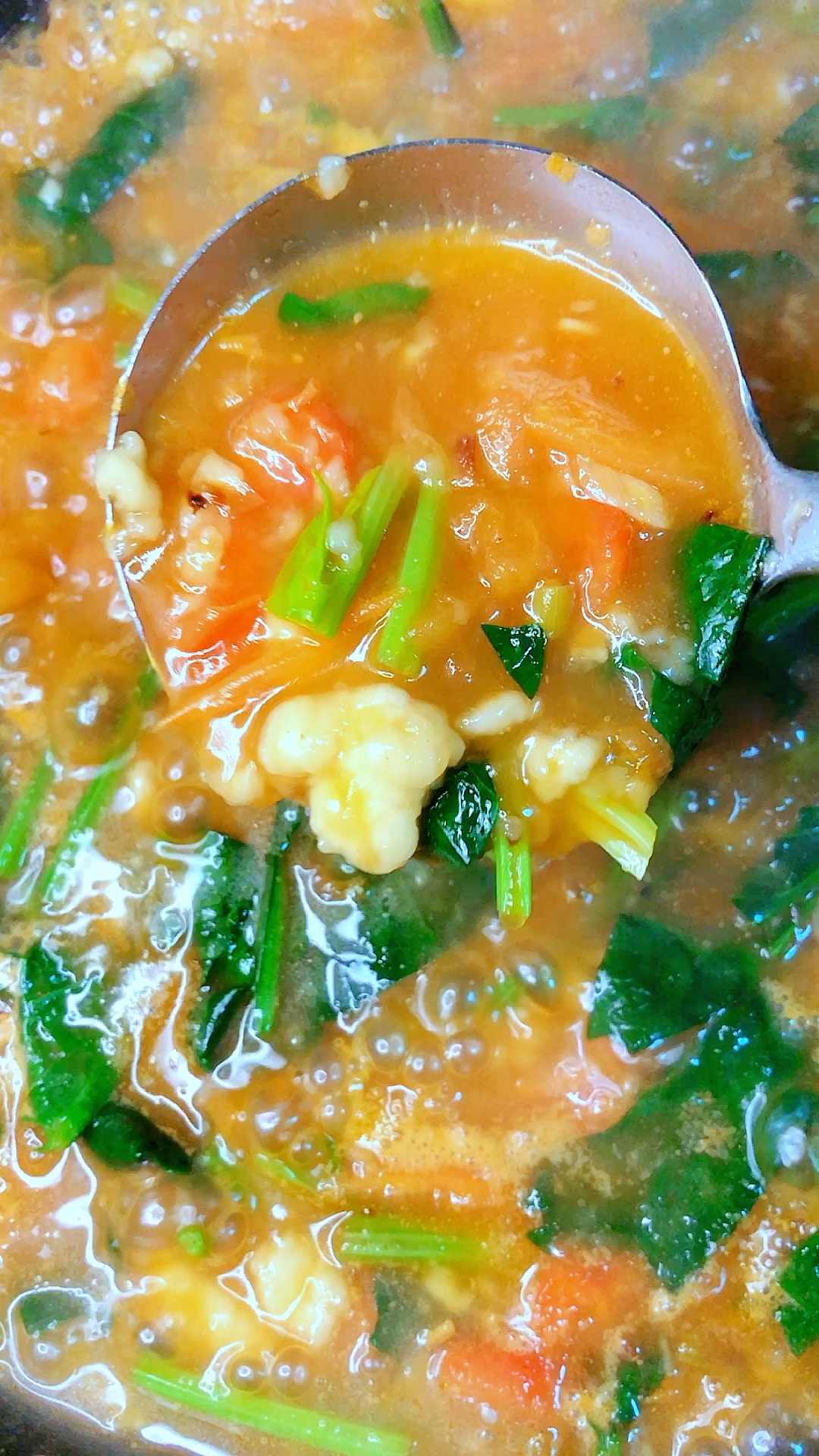 番茄菠菜疙瘩汤
