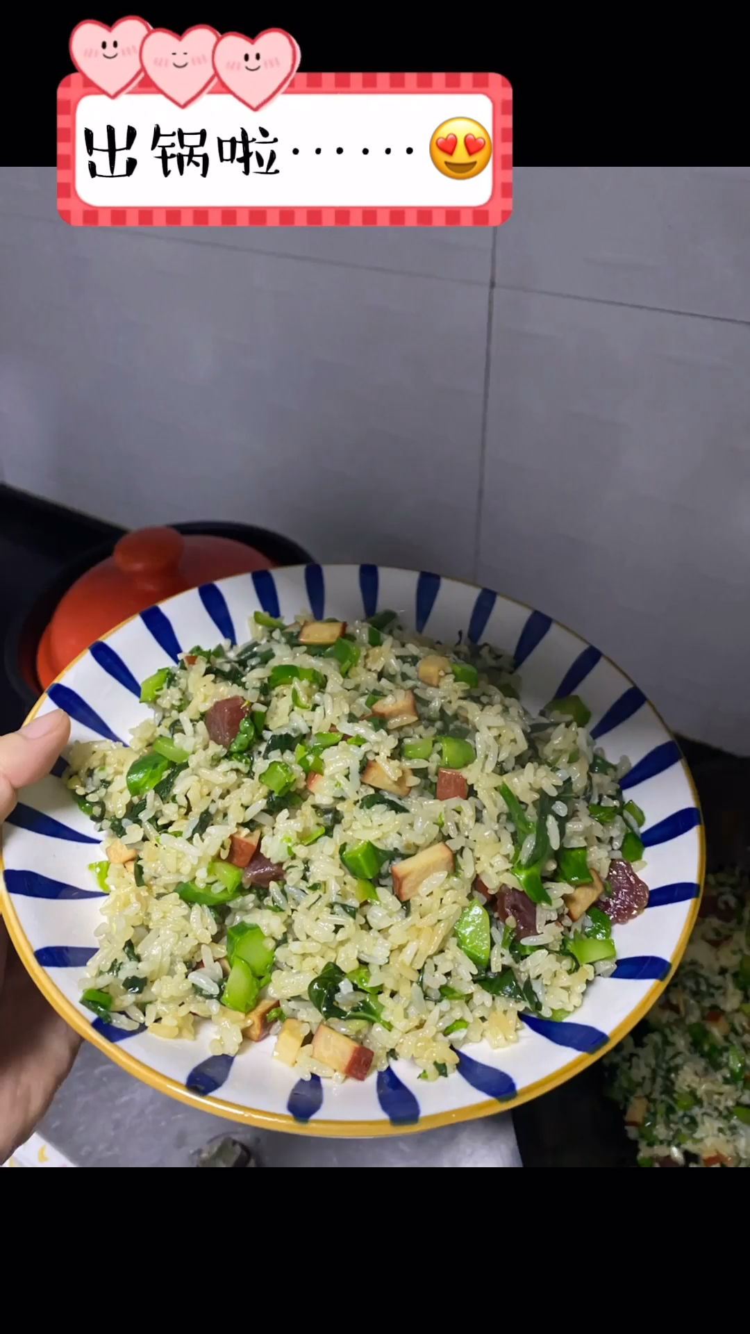 炒饭篇-我既然拿鸡蛋干炒饭,搭配芥蓝腊肠一起,味道还不错哈!
