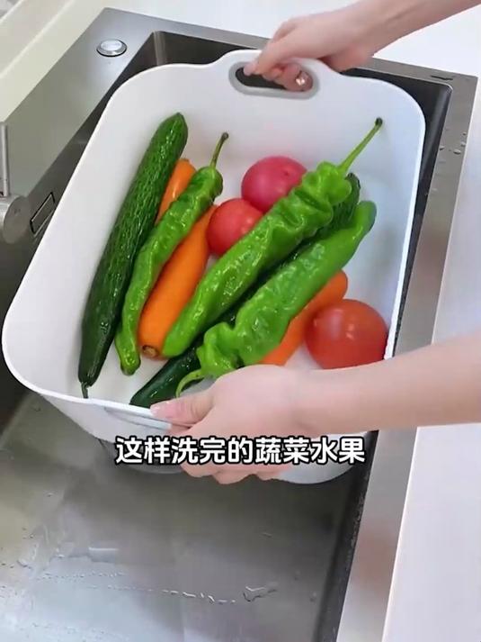 手提沥水篮真实用！大容量设计，洗菜洗碗轻松搞定
