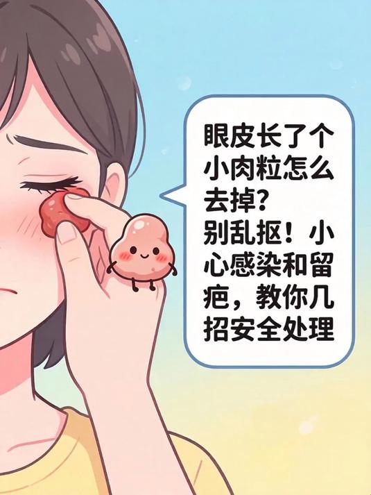眼皮长了个小肉粒怎么去掉?别乱抠!小心感染和留疤,教你几招安全处理