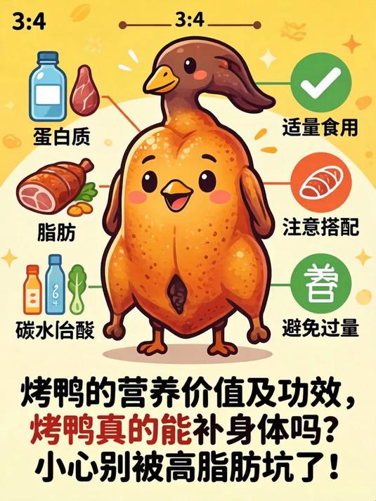烤鸭的营养价值及功效,烤鸭真的能补身体吗?小心别被高脂肪坑了!