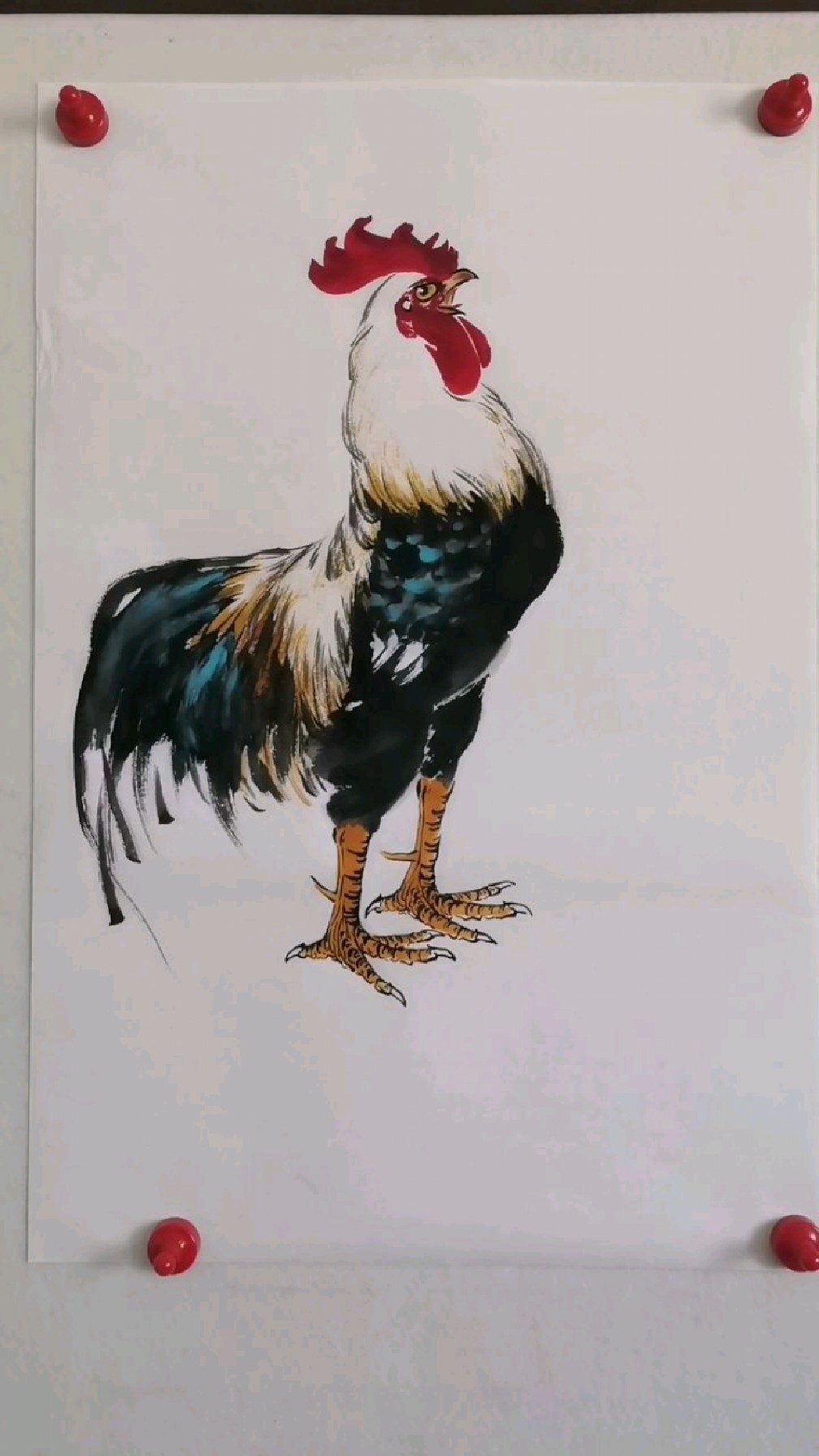 王兴民国画公鸡:东北鸡王