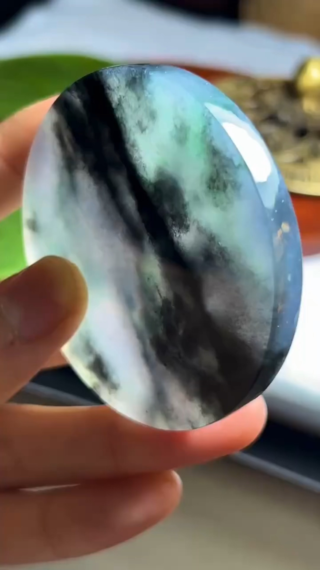 完美乌鸡飘花手镯心