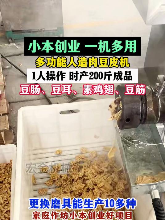 小本创业，一机多用，多功能人造肉豆皮机器，1人操作