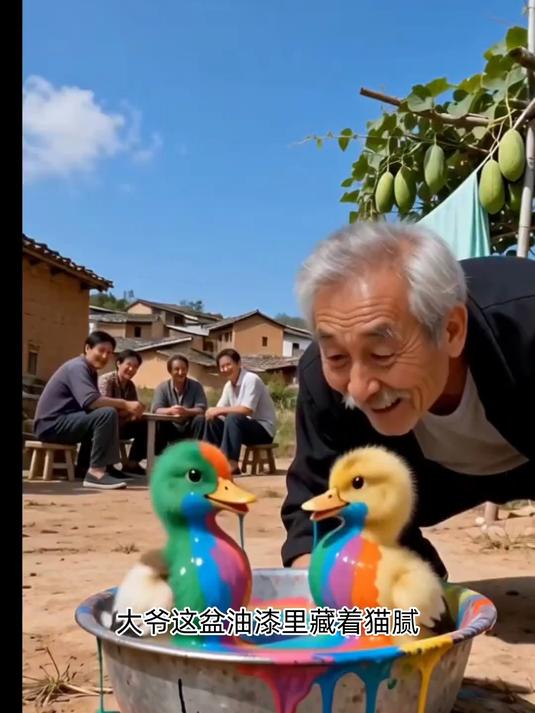 油漆盆暗藏猫腻，鸭子惨遭上色