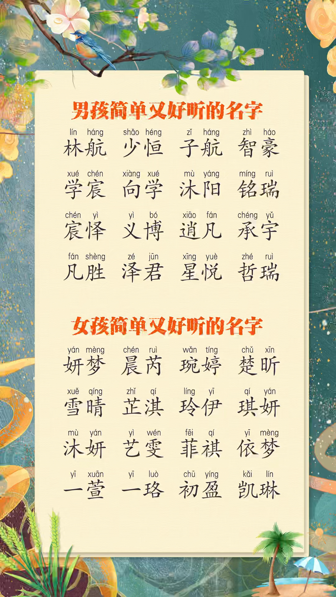 男孩简单洋气的名字大全