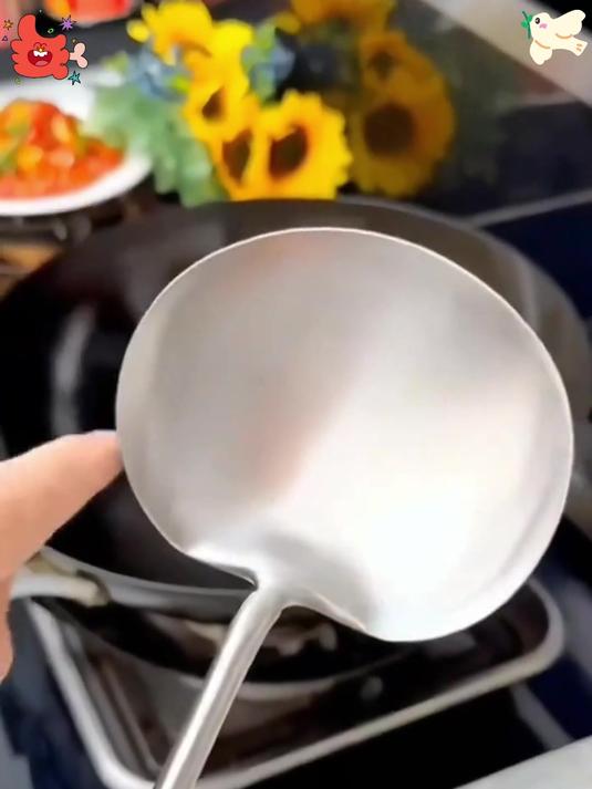 能炒菜能盛汤的不锈钢炒菜瓢,非常好用