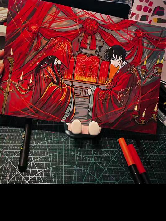 这海报简直绝美 手绘 斩神 夜幕之下 手绘临摹