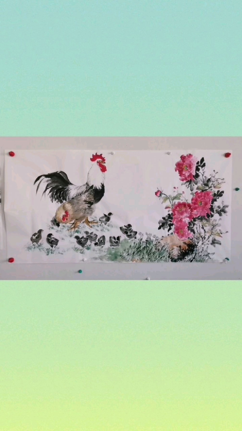 主王兴民国画公鸡:绘画牡丹花