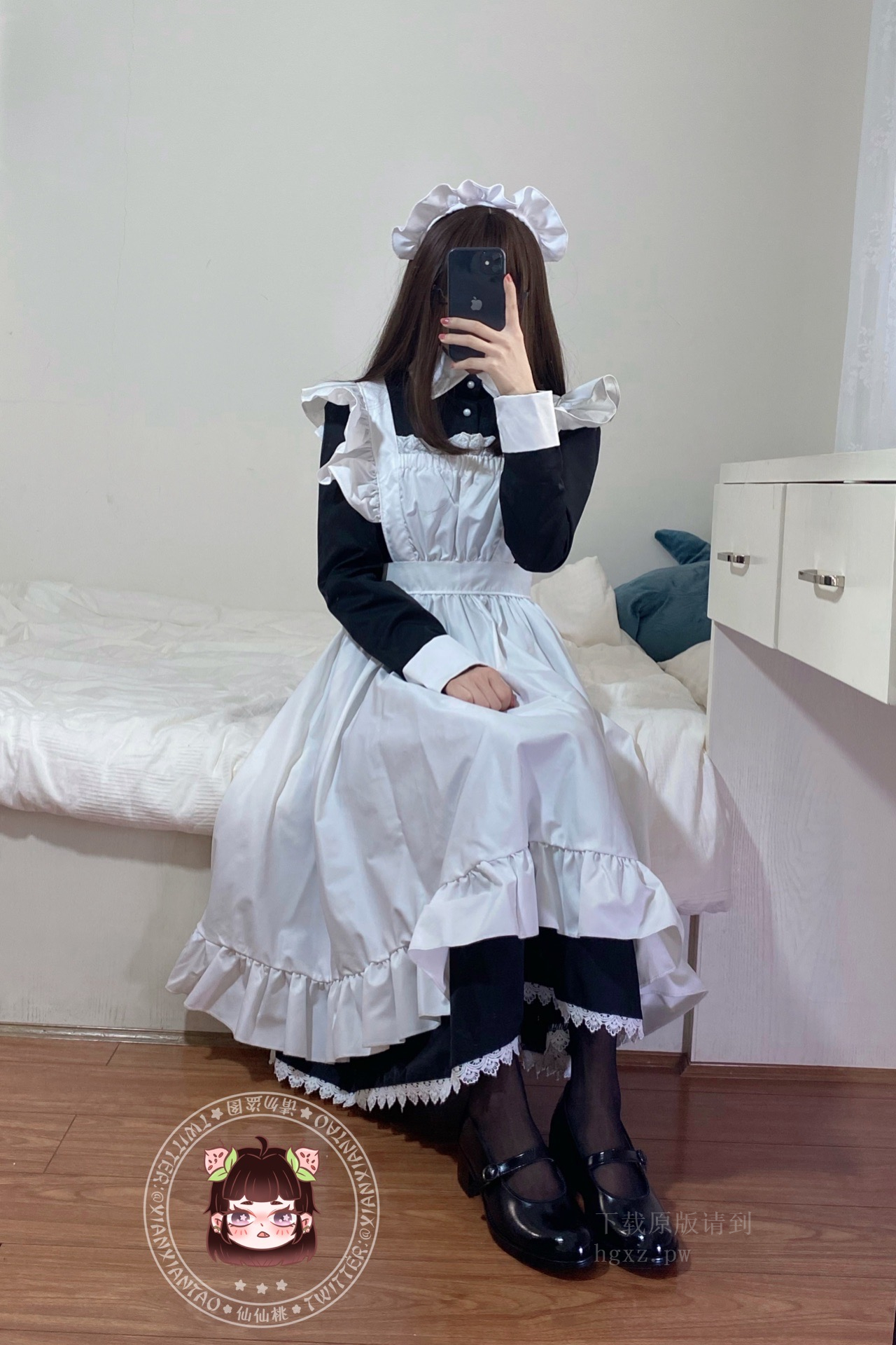 图片[9]-仙仙桃 NO.001 — 黑丝女仆 [14P+1V310M]-六色网