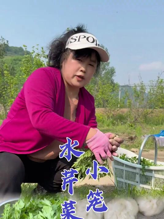 看我妈摘的水芹菜包小笼包超级香