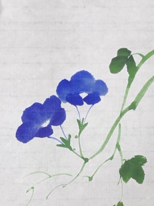 国画教程:如何画牵牛花