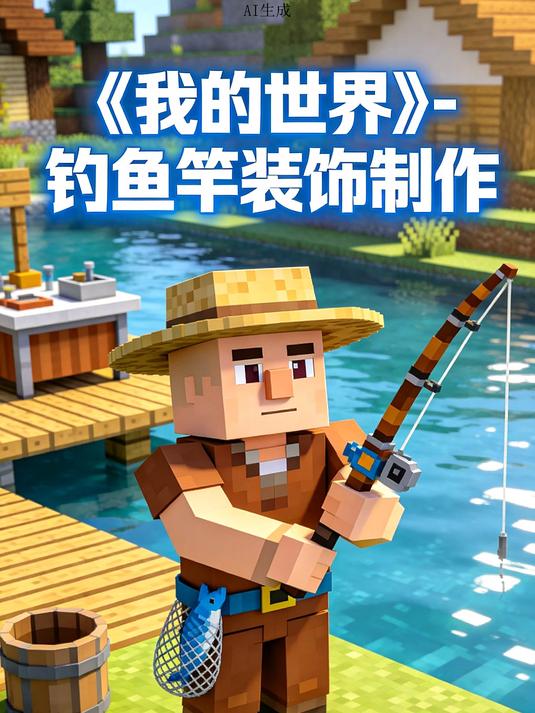 #游戏寒假爆肝季第三期#钓鱼乐趣提升 我的世界装饰竿制作 游戏体验升级