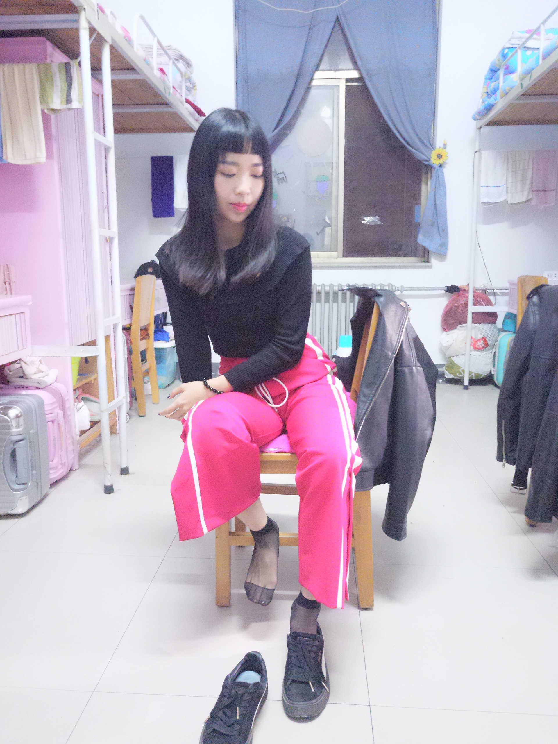 图片[62]-学妹校园寝室短丝系列002期 张梦想[104P201M]-六色网