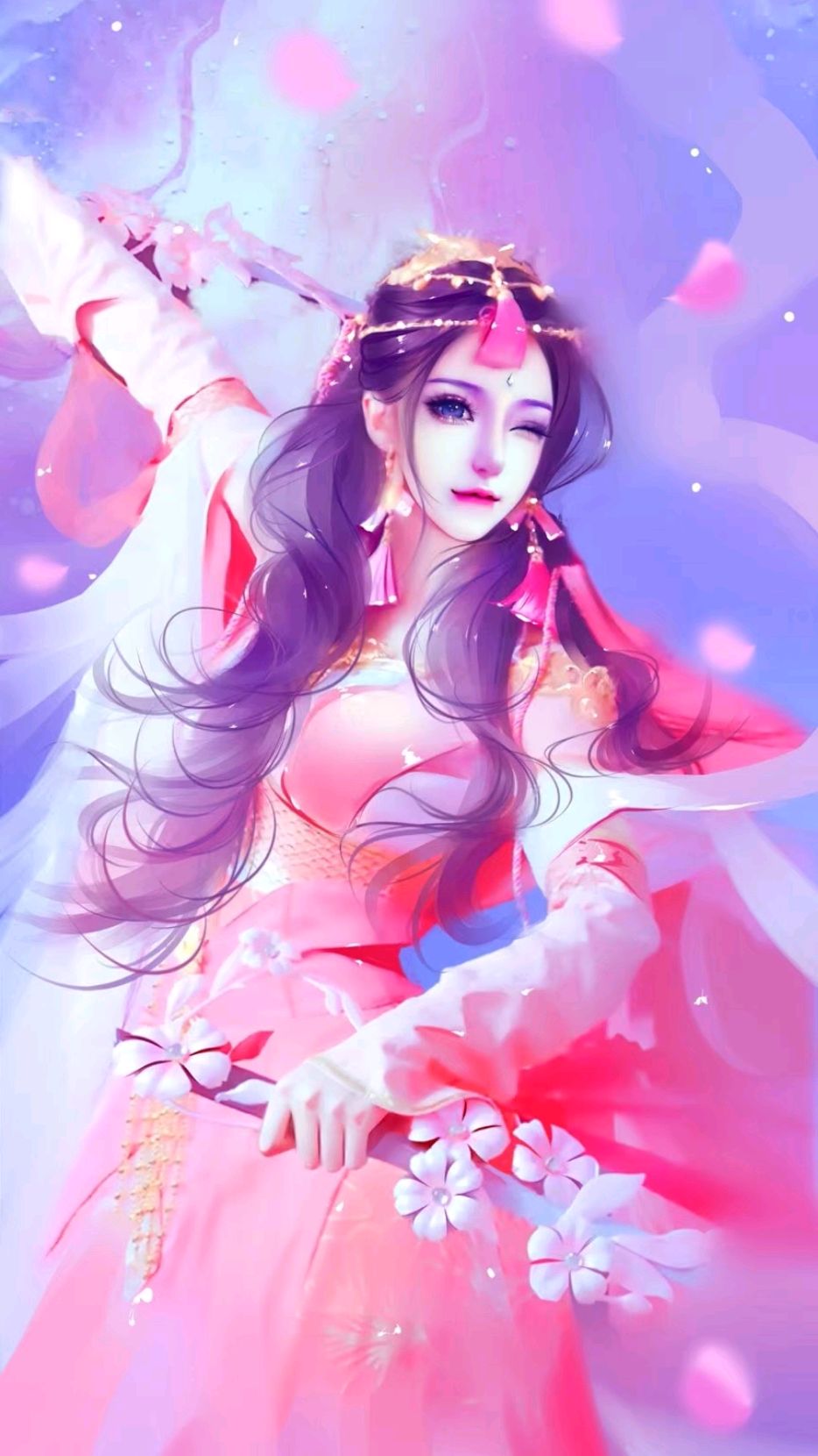 唯美动漫壁纸,手绘自画像