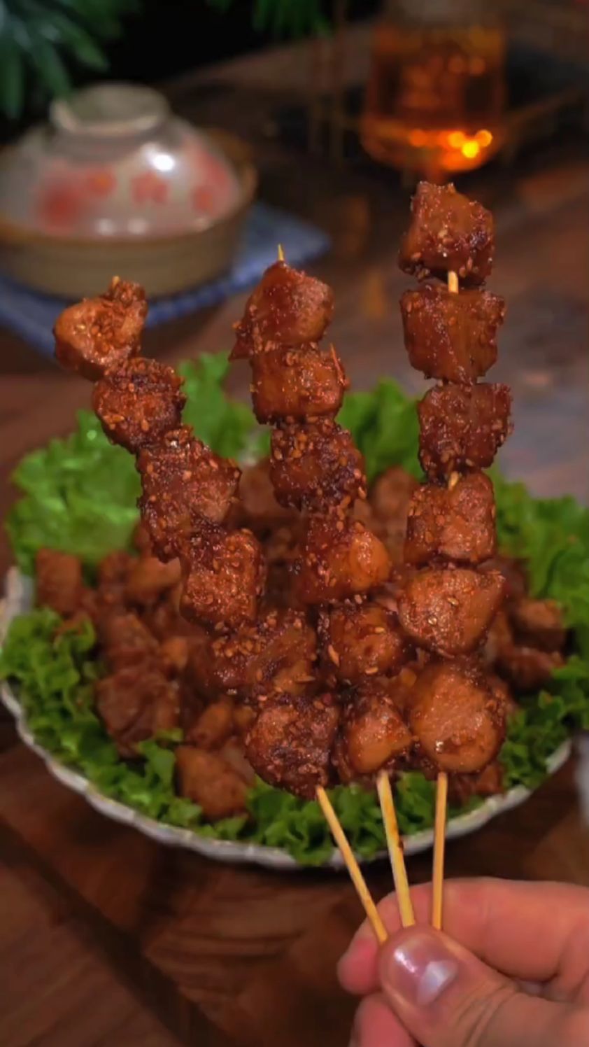 生菜卷烤肉我的最爱