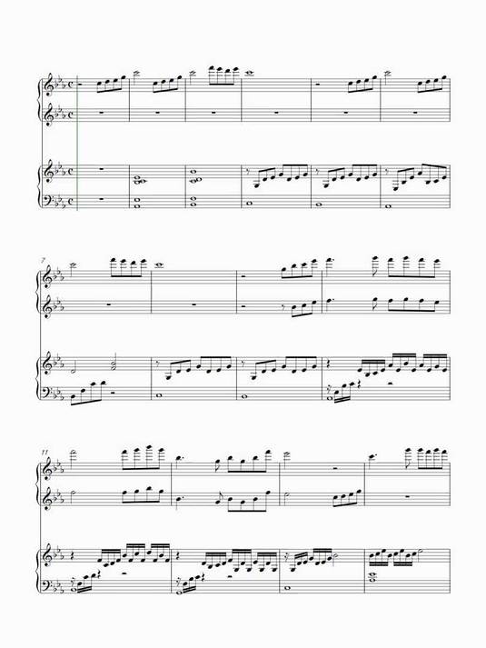 夜的钢琴曲 5 四手联弹钢琴谱简谱五线谱乐