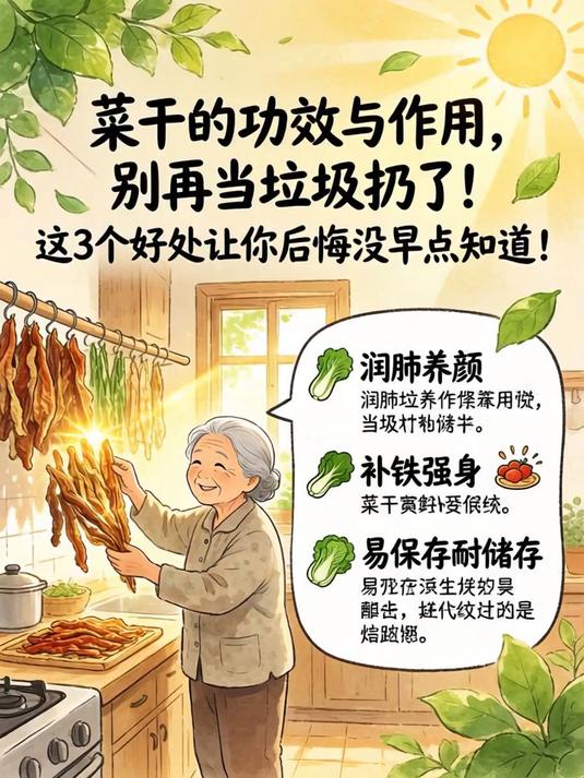 菜干的功效与作用,别再当垃圾扔了!这3个好处让你后悔没早点知道!(1)