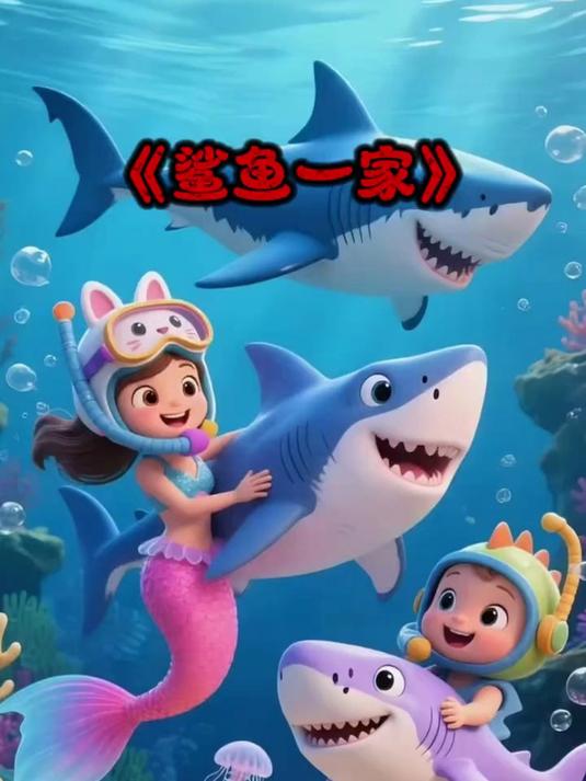 益智启蒙早教儿歌动画视频 鲨鱼一家