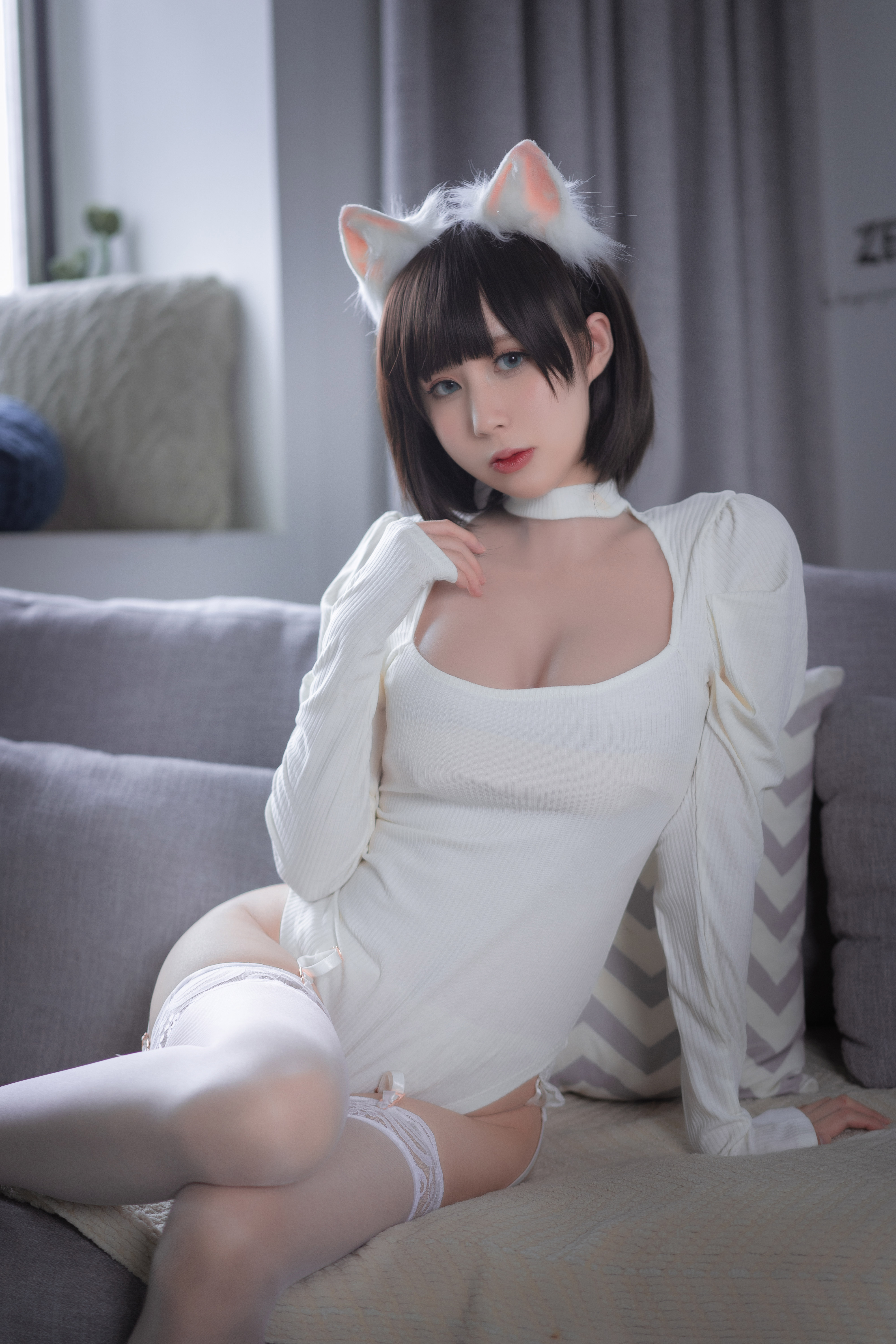 图片[3]-西园寺南歌写真 NO.003 – 白猫白色连体衣[30P121M]-六色网