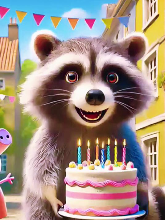 小猪猪过生日买的生日蛋糕让小浣熊给拿走了