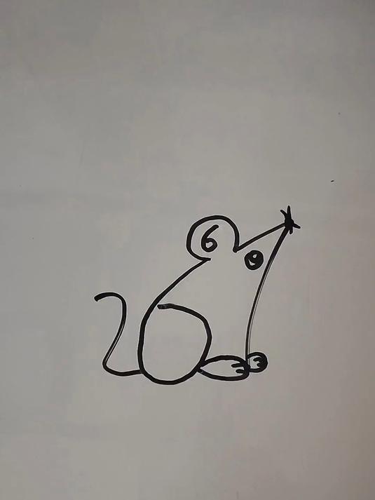 谁还不是个灵魂画手,简笔画教程——用数字6和7画只可爱的小老鼠
