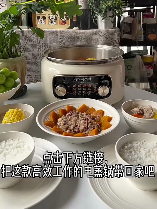 九阳电蒸锅:蒸汽锁鲜 + 少油烟,健康饮食好帮手