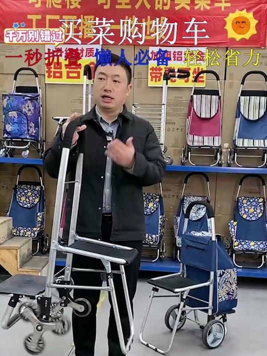 便携购物车爬楼折叠小拉车买菜手拉车拖车家用小推车行李车拉杆车