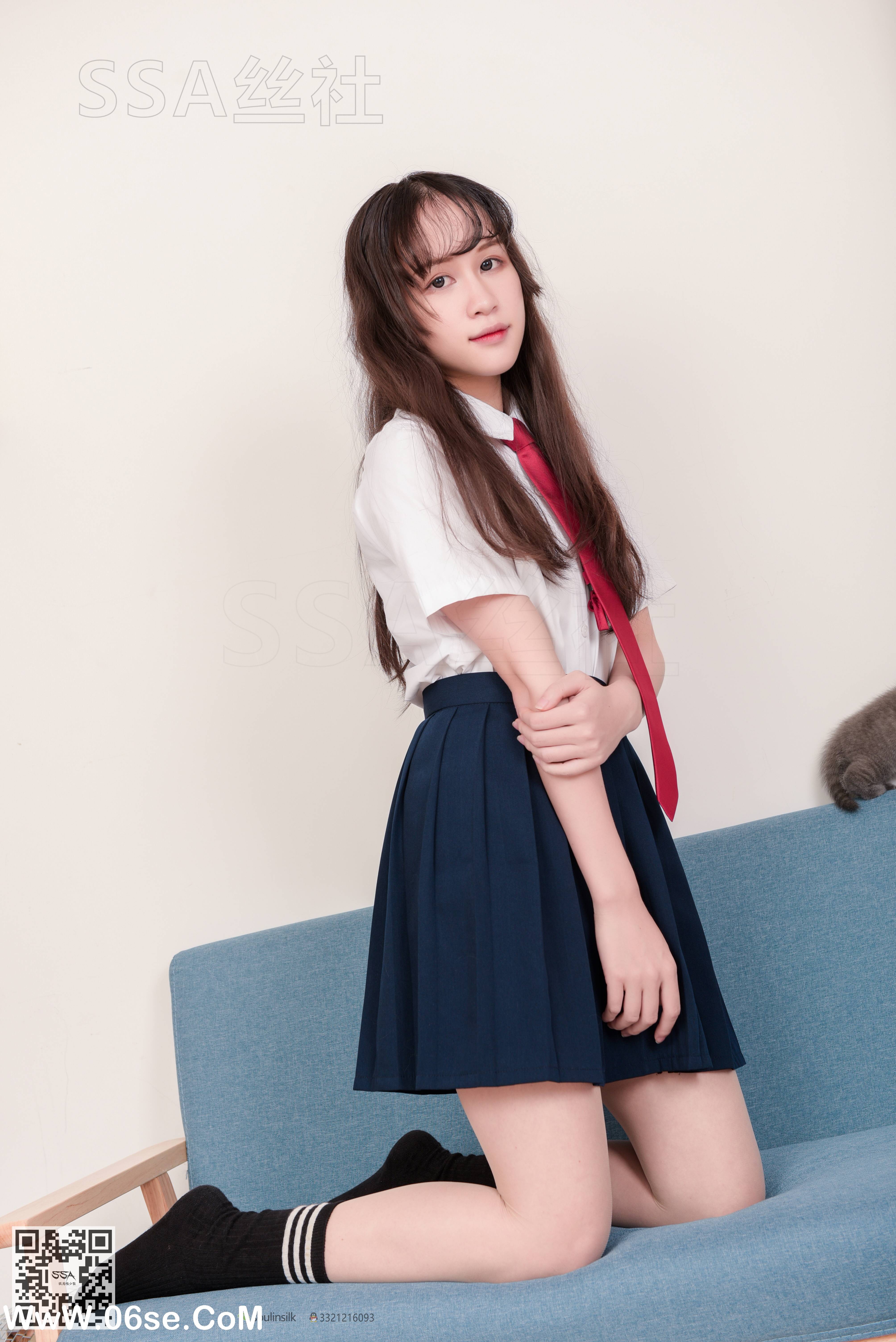 图片[34]-[SSA丝社] NO.141 丹丹 JK制服黑色半膝袜肉丝穿搭示范[133P2.09G]-六色网