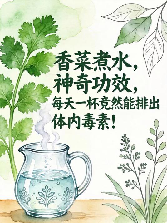 香菜煮水神奇功效,每天一杯竟然能排出体内毒素!
