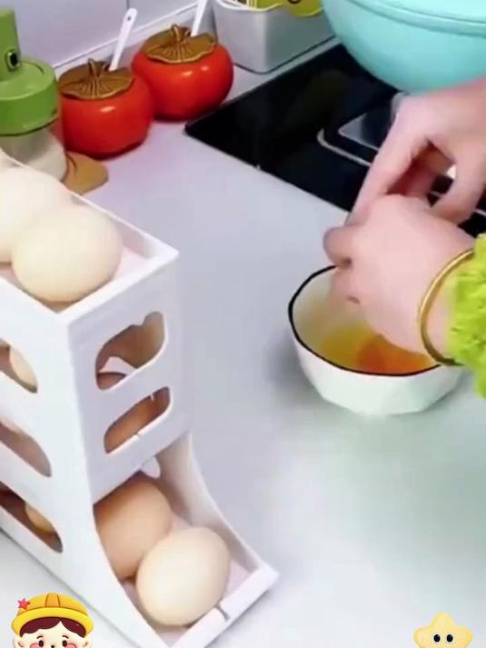 厨房斜口滚蛋器｜冰箱专用鸡蛋盒｜多层防摔又保鲜