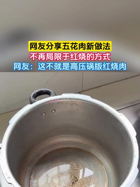 网友分享五花肉新做法,不再局限于红烧的方式,网友:这不就是高压锅版红烧肉