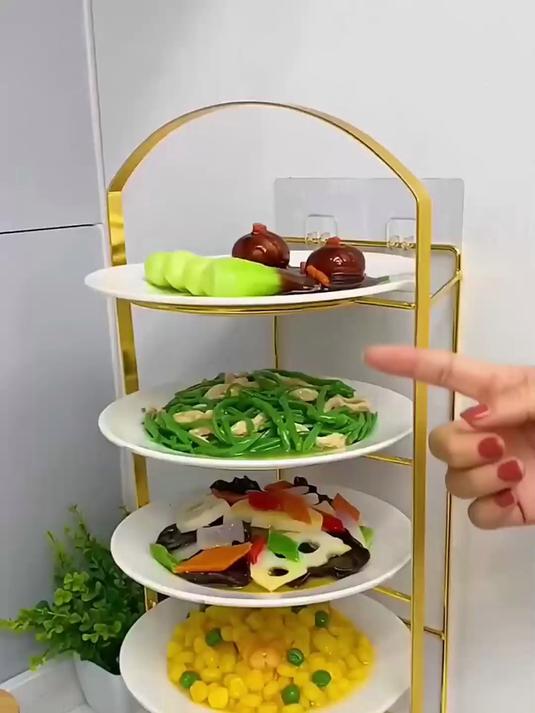 厨房必备!这款多层壁挂式备菜盘收纳架,免打孔多层叠加超省空间